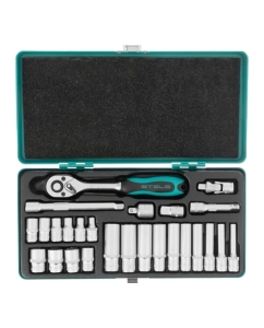Купить Набор торцевых головок с трещоткой STELS 1/4&quot;, 26 предметов 13574  в E-mobi