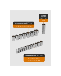 Купить Набор инструментов в пластиковом кейсе FORSTIME 1/4&quot;, 3/8&quot; 82 предмета FT-4821-5DS(57353)  в E-mobi