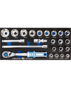 Купить Набор инструментов HOEGERT TECHNIK с трещоткой 1/2 23 шт., ложемент EVA HT7G128 в E-mobi