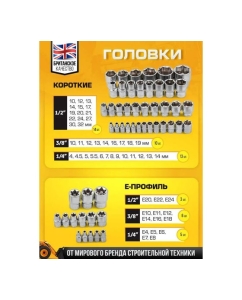 Купить Набор инструментов JCB 1/4&quot;,3/8&quot;,1/2&quot;(6гр.) 218 предметов JCB-42182-5(59720)  в E-mobi