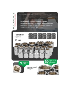 Купить Набор инструментов Rockforce 24 предмета 1/2&quot; (6граней) RF-4245B-5(57881)  в E-mobi