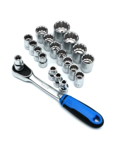 Купить Набор торцевых 12-гранных 1/2&quot; головок NORGAU 24 предмета с аксессуарами ND1924-S832 063792024  в E-mobi