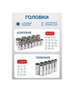 Купить Набор инструментов Forsage 36 предметов 1/2 F-4362M(60500)  в E-mobi