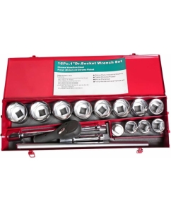 Купить Набор торцевых 6-гранных головок 1&quot;, 36-65 мм, 16 предметов JTC H816M  в E-mobi
