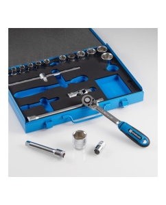 Купить Набор торцевых 6-гранных головок 1/2&quot; NORGAU 19 предметов с аксессуарами N1919-S1032 063793019  в E-mobi