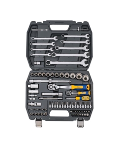 Купить Набор инструмента 1/2 Dr и 1/4 Dr 82 предметов с 12 гранными головками KRAFT KT 700681  в E-mobi