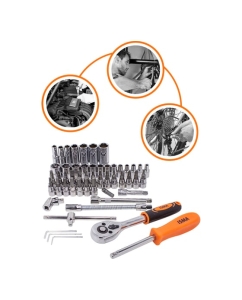 Купить Набор инструмента ISMA 1/4&amp;#39;&amp;#39;, 6-гран., 4-14 мм, головки глубокие 6-14 мм, 53 предмета ISMA-2531-5EURO(51108)  в E-mobi