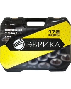 Купить Набор инструмента ЭВРИКА 1*4&quot;&amp;1*2&quot;, DR, 6-гранный, 172 предмета ER-80172  в E-mobi