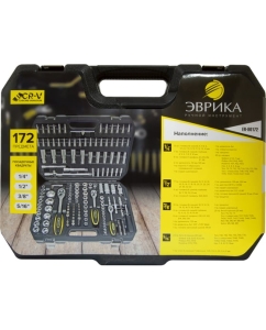 Купить Набор инструмента ЭВРИКА 1*4&quot;&amp;1*2&quot;, DR, 6-гранный, 172 предмета ER-80172  в E-mobi