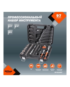 Купить Набор инструмента  AV STEEL 97 предметов 1/4",1/2" профессиональный AV-011097  в E-mobi
