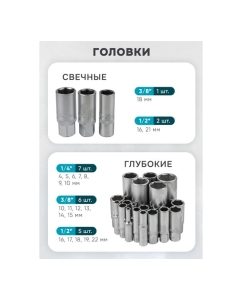 Купить Набор инструментов iLOFORCE 1/4&quot;, 3/8&quot;, 1/2&quot; (6гр.) 4-32 мм, 216 предметов IF-38841 EURO(57830)  в E-mobi