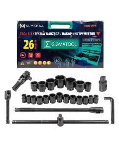 Купить Набор инструментов ударных SIGMATOOL 26 предметов 3/4'' 1'' (6гр.) в пластиковом кейсе -68262-5MPB(59728) Sigmatool-68262-5MPB(59728) в E-mobi