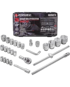 Купить Набор инструментов Forsage 26пр, 3/4'' 1'' 6гр, 17,19,21,22,24,27,30,32,33,34,35,36,36-12гр,38,41,46,50мм,1'':55,60,65мм F-68262-5 в E-mobi