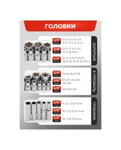 Купить Набор инструментов Forcekraft 216пр. 1/4&amp;#39;&amp;#39;3/8&amp;#39;&amp;#39;1/2&amp;#39;&amp;#39;(6гр.)(4-32мм) FK-38841 TQ(58708)  в E-mobi