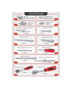 Купить Набор инструментов Forcekraft 101 предмет 1/4&quot;, 1/2&quot; (6гр.) FK-41013-5(56419)  в E-mobi