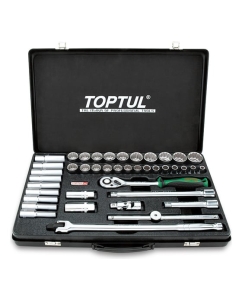Купить Набор головок и аксессуаров TOPTUL 1/2 DR 12-гранных 8-32 мм, 41 предмет в металлическом кейсе GCAD4103 в E-mobi