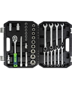 Купить Набор инструментов СИБРТЕХ 1/2&quot;, пластиковый кейс, 32 предмета 13393  в E-mobi