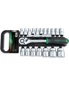 Купить Набор торцевых головок TOPTUL 1/2DR, 6-гр., 8-32 мм с трещоткой и удлинителем 20 предметов GABB2001 в E-mobi
