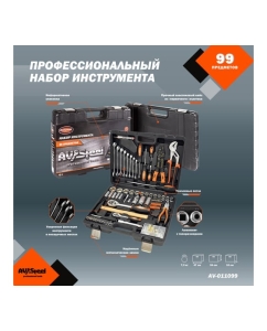 Купить Профессиональный набор инструментов 99 предметов AV Steel AV-011099  в E-mobi