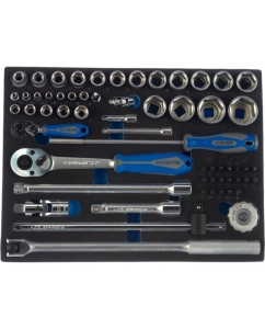 Купить Набор торцевых головок 1/4"&amp;1/2" с принадлежностями, ложемент, 60 предметов KING TONY 9-7560MRV01  в E-mobi