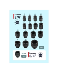 Купить Набор инструментов ударных Forsage 21пр, 3/4&quot; (6гр.) F-6212-5MPB(59086)  в E-mobi
