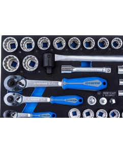 Купить Набор торцевых головок 1/4&quot;&amp;3/8&quot;&amp;1/2&quot; с принадлежностями, ложемент, 103 предмета KING TONY 9-9003MRV01  в E-mobi