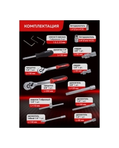 Купить Набор инструментов BaumAuto 94пр. 1/4&quot;, 3/8&quot; (6гр.) BM-4941-5DS(57675)  в E-mobi