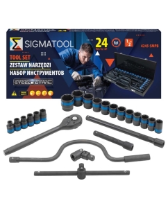 Купить Набор инструментов ударных SIGMATOOL в металлическом кейсе, 24 предмета, Sigmatool-4245-5MPB(59729) в E-mobi