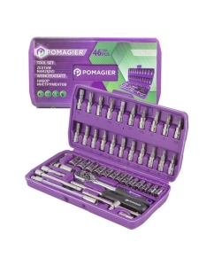Купить Набор инструментов POMAGIER 1/4&quot; 6 гранные, 46 предметов Pom-2462-5(51784)  в E-mobi