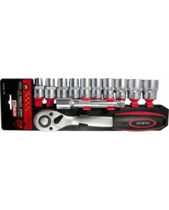 Купить Набор инструмента ABTOMTOOL РROFFI, на планке 1/2, 12 предметов, с трещоткой, CrV, 5423012 в E-mobi