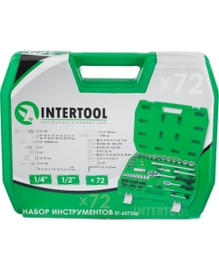 Купить Набор инструментов INTERTOOL 72ед., 1/2&quot; и 1/4&quot;, Cr-V ET-6072SP  в E-mobi
