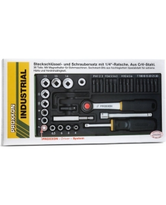 Купить Набор отверточных бит с намагниченным переходником Proxxon 1/4", 39 поз. 23070  в E-mobi