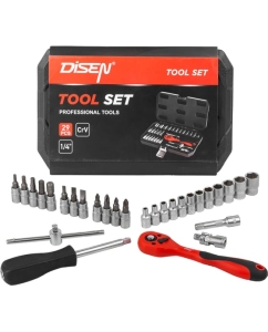 Купить Набор инструментов Disen 29 предметов 1/4''(6гр) (4-13мм) DS-2292-5(50777) в E-mobi