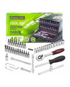 Купить Набор инструмента ForsLine 46 предметов 1/4 (6-гран.)(4-14мм) FL-2462-46(60248) в E-mobi