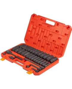 Купить Набор ударных головок Airline 1/2&quot; 78 мм, метрические и дюймовые размеры, пластиковый кейс, 35 предметов ATAS085  в E-mobi