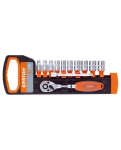 Купить Набор торцевых головок (3/8 дюйма, 10-24 с трещоточным ключом) 12 предметов Кратон 2 28 14 014 в E-mobi