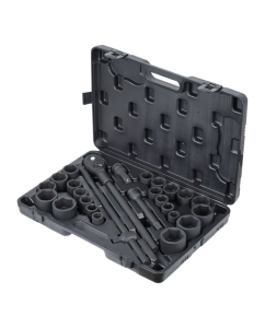 Купить Набор ударных головок AIRLINE 3/4&quot; 22-50 мм, дюймовые размеры 7/8&quot;-2&quot;, 26 предметов, пластиковый кейс ATAS402  в E-mobi