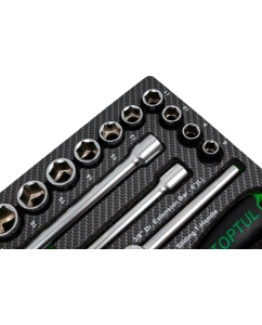 Купить Набор головок и аксессуаров TOPTUL 3/8&quot;, 30 предметов в мягком ложементе GEA3005  в E-mobi