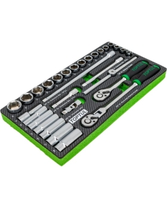 Купить Набор головок и аксессуаров TOPTUL 3/8&quot;, 30 предметов в мягком ложементе GEA3005  в E-mobi