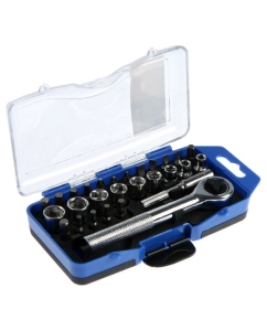 Купить Набор торцевых головок и бит TUNDRA трещотка, удлинитель, 28 предметов 1720445 в E-mobi