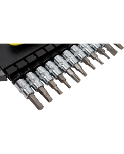 Купить Набор торцевых головок и насадок с трещоткой ЭВРИКА 1/4 DR 6-гранных 27 предмета ER-96130  в E-mobi