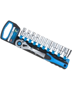 Купить Набор торцевых головок HOEGERT TECHNIK 10 шт. c трещоткой 1/2 72 зубца HT1R332 в E-mobi