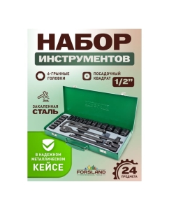 Купить Набор инструментов Forsland 24 предмета 1/2&quot;, 6гр. Forsland-4245B-5MPB(59965)  в E-mobi