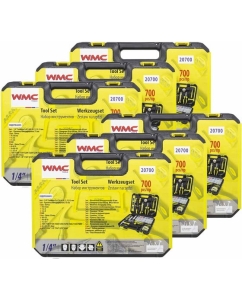 Купить Набор инструментов WMC TOOLS (6 комплектов) 700пр.1/4&quot; (6гр.)(5-13мм,шарнирно-губцевый, биты,отвертки,расходник) WMC-20700 ( 6 K-T )(58584)  в E-mobi
