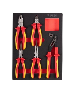 Купить Набор диэлектрических пассатижей и бокорезов KING TONY ложемент, 5 предметов 9-40605GPV в E-mobi
