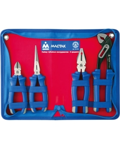 Купить Набор пассатижей, плоскогубцев и бокорезов в футляре на молнии 4шт МАСТАК 03-4Z в E-mobi