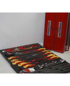 Купить Раскладной ящик с инструментами IZELTAS для электриков, металл, 46 предметов 190х420х200 8420005046  в E-mobi