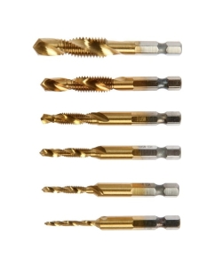 Купить Набор сверл-метчиков ТУНДРА, TiN, шестигранный хвостовик, М3-М10, 65-72 мм, 6 шт. 7139567  в E-mobi