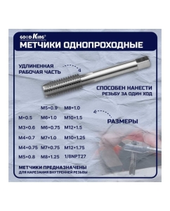 Купить Набор плашек и метчиков GOODKING 40 предметов PM-10040  в E-mobi