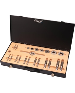 Купить Набор метчиков и плашек VOELKEL UNF 1/4-3/4 HSS-G 28пр V48061  в E-mobi